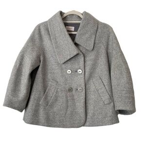 Laundry Shelli Segal wool blend double breast collared jacket light mixed grey